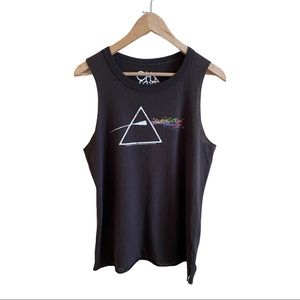 Chaser Pink Floyd Dark Side of the Moon tank in vintage
black.